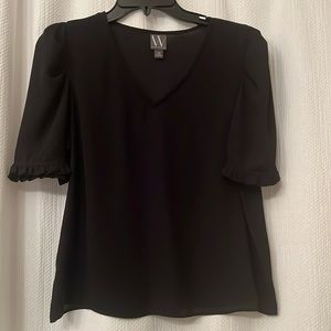 Worthington Black Blouse with Ruffle Sleeves